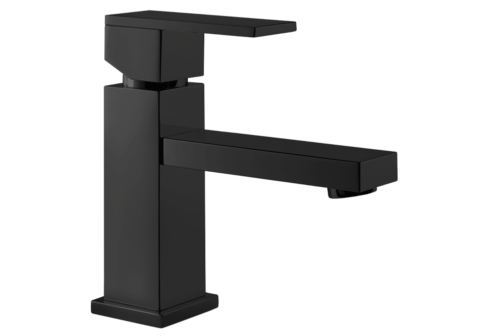 Un mitigeur monotrou de lavabo noir mat